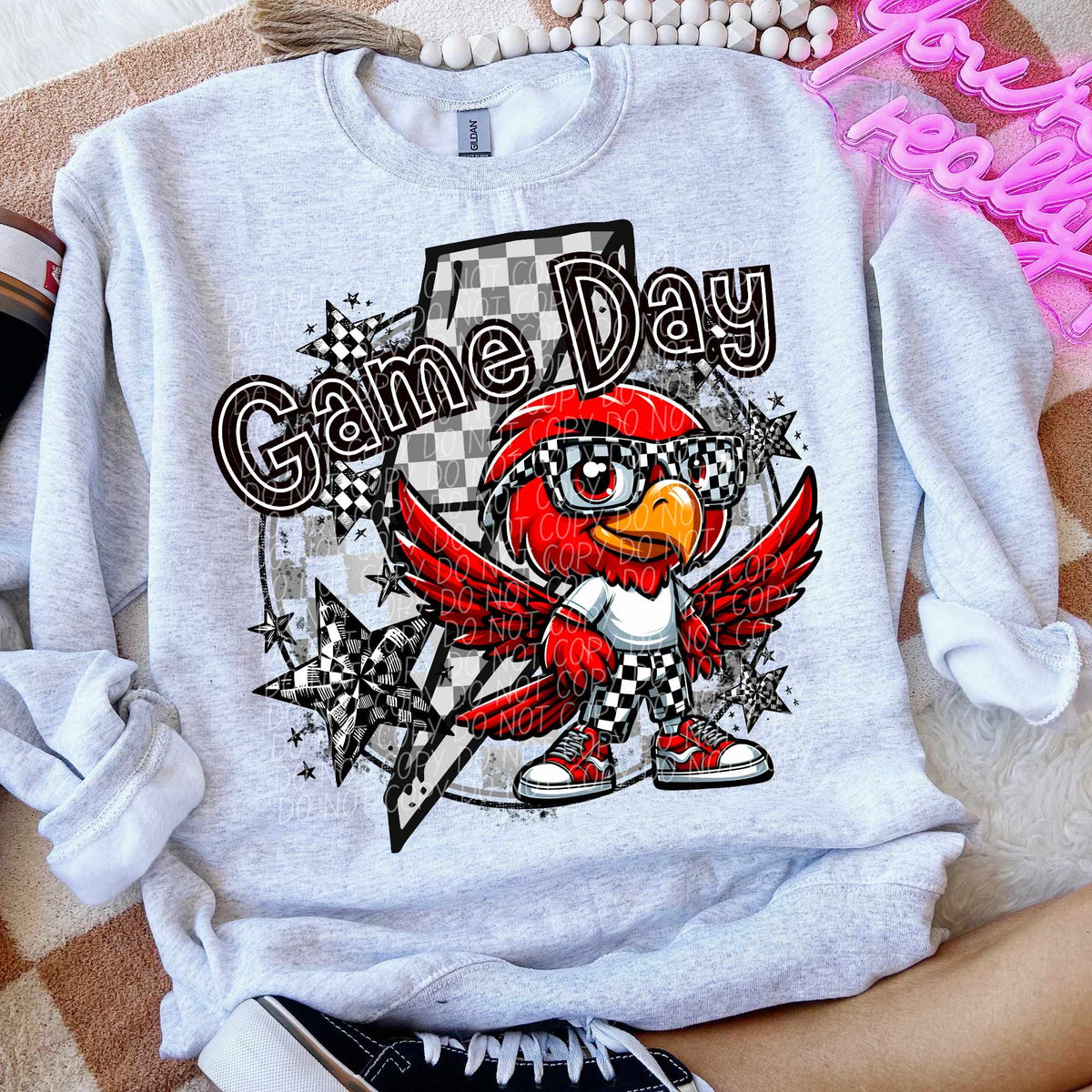 Game day cardinal open wings lightning bolt (CITY) 52542 DTF transfer