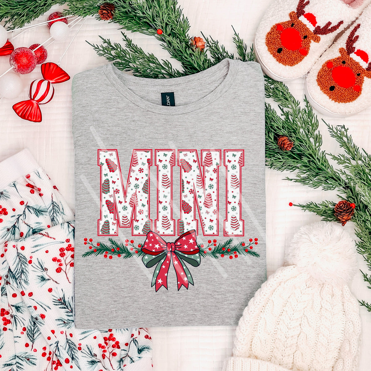 Mini Treecake Letters with Bow (MZ) 113447 DTF Transfer