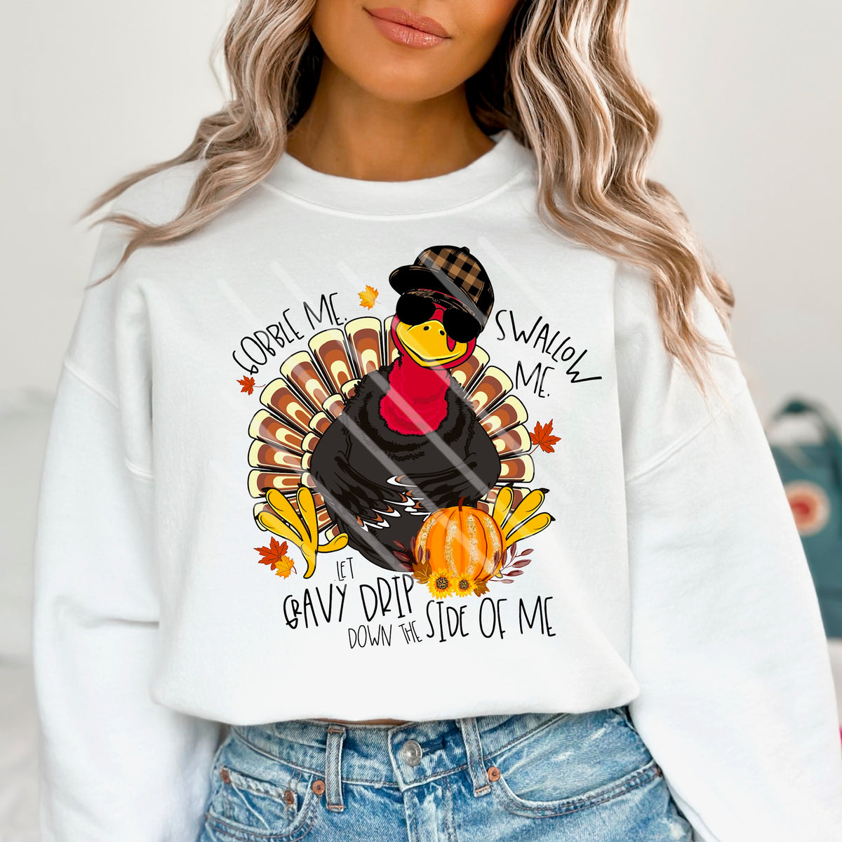Gobble me swallow me turkey 113879 DTF transfer