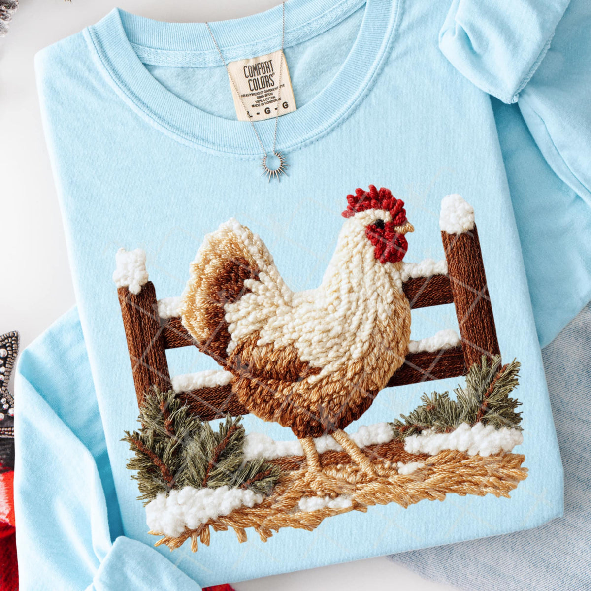 Faux Yarn Chicken (TTD) DTF Transfer