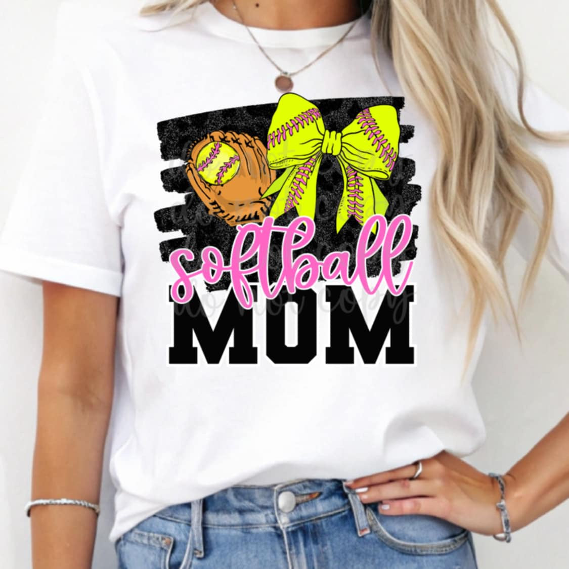 Softball mom pink and black font 95946 DTF transfer