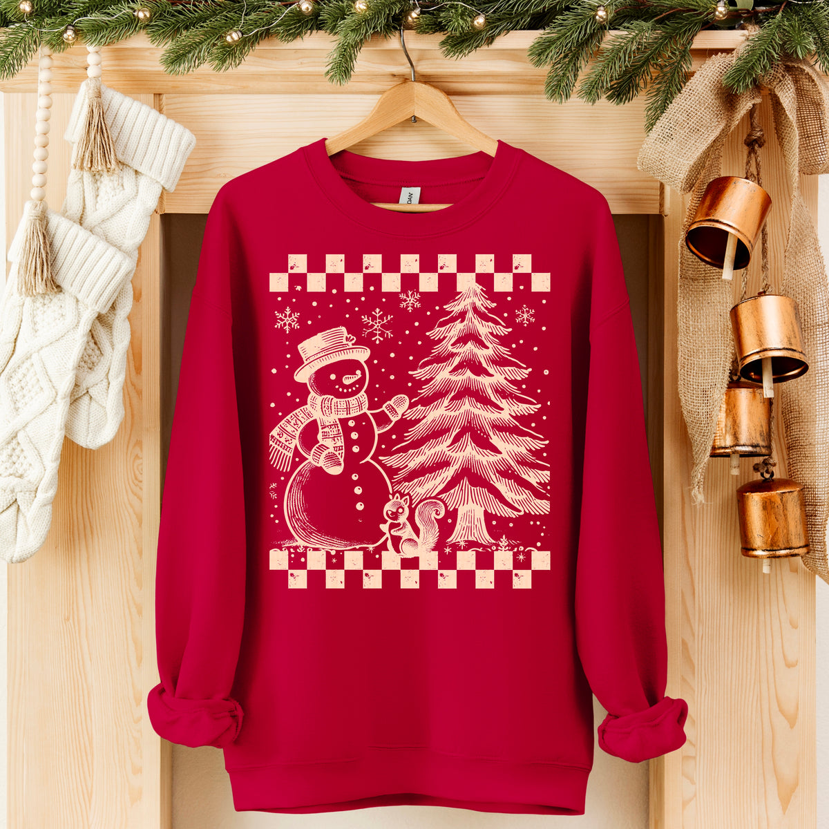 Snowman Squirrel and Tree 116679 DTF transfer