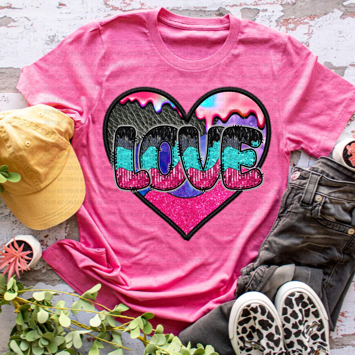 Love Drip Heart (revel) DTF transfer