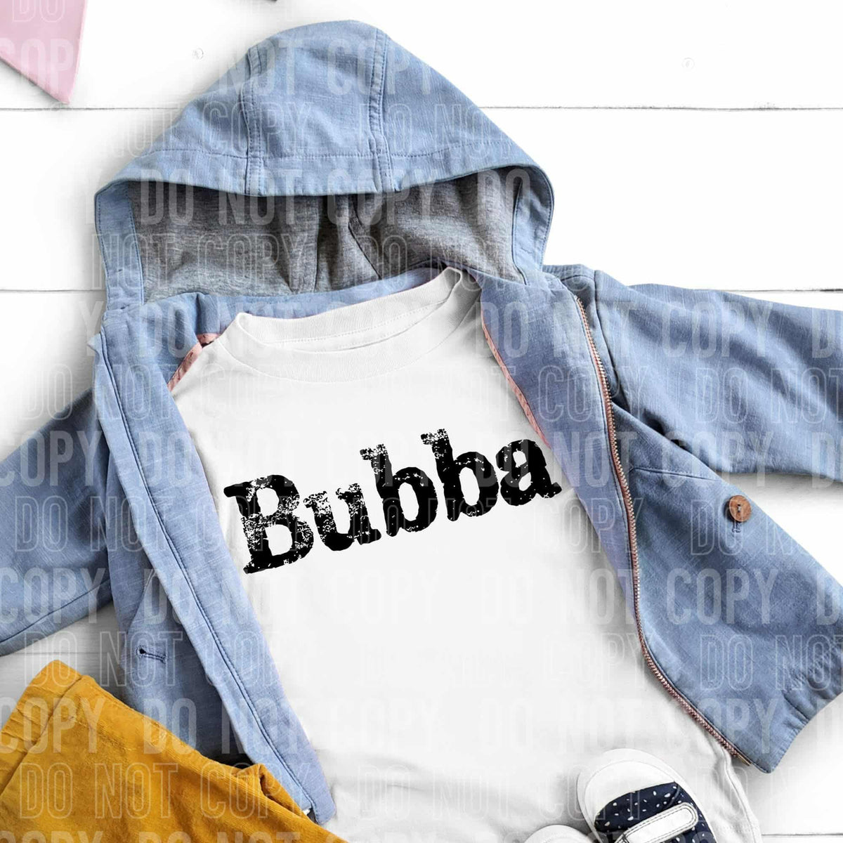 Bubba black text (SBB) DTF transfer