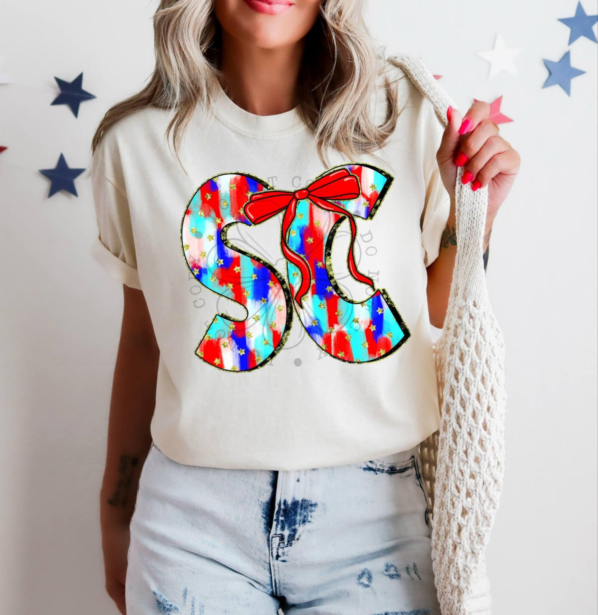 Patriotic brushstroke states DTF transfers