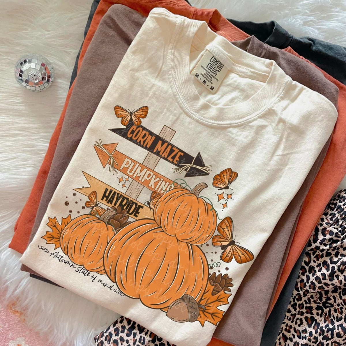 Corn Maze Pumpkins Hayrides Sign (MMD) DTF transfer