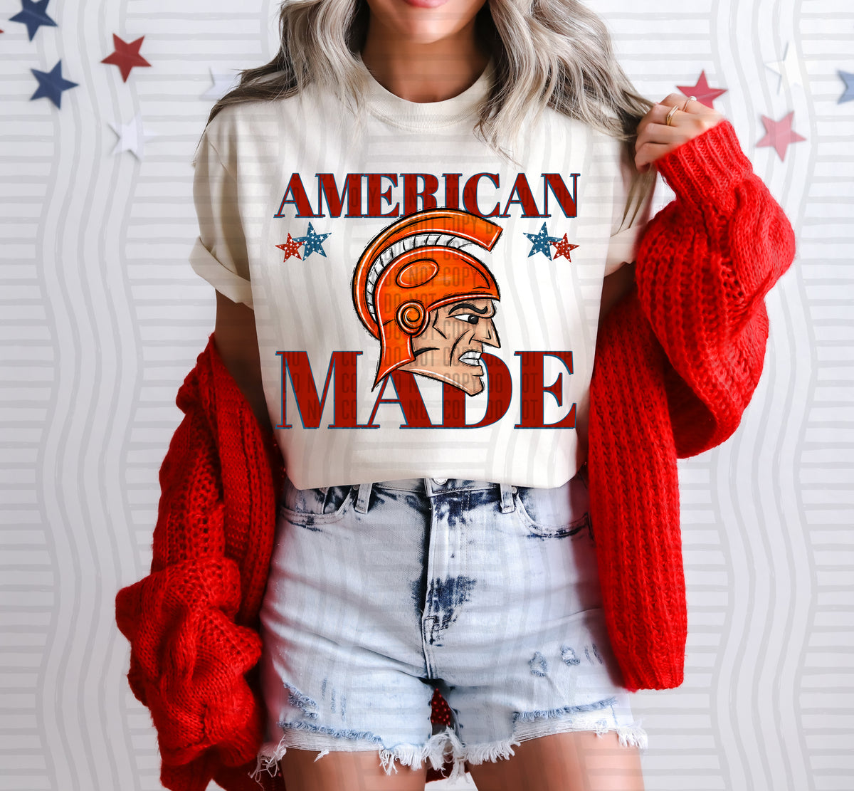 American made trojans (orange) (Caplinger) DTF Transfer