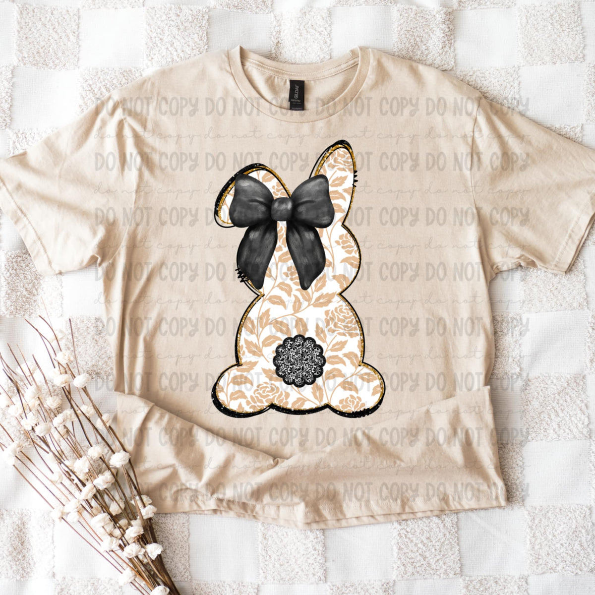 Tan floral bunny (REVEL) 91188 DTF transfer