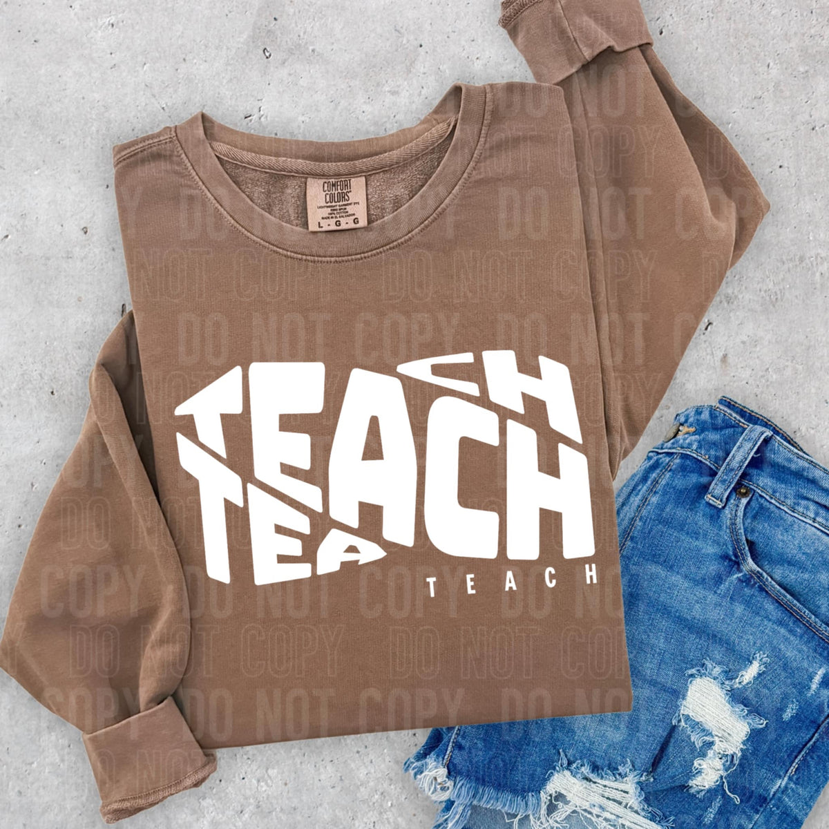 Teach white twisted font (SBB) 94093 DTF transfer