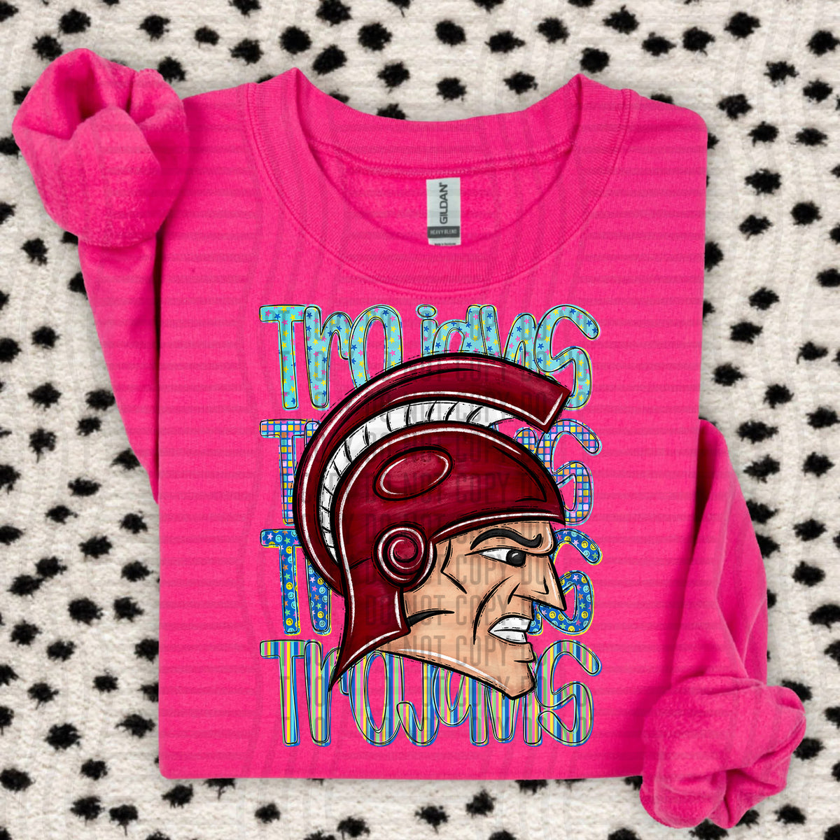 Trojans maroon chaos stacked (Caplinger) DTF Transfer