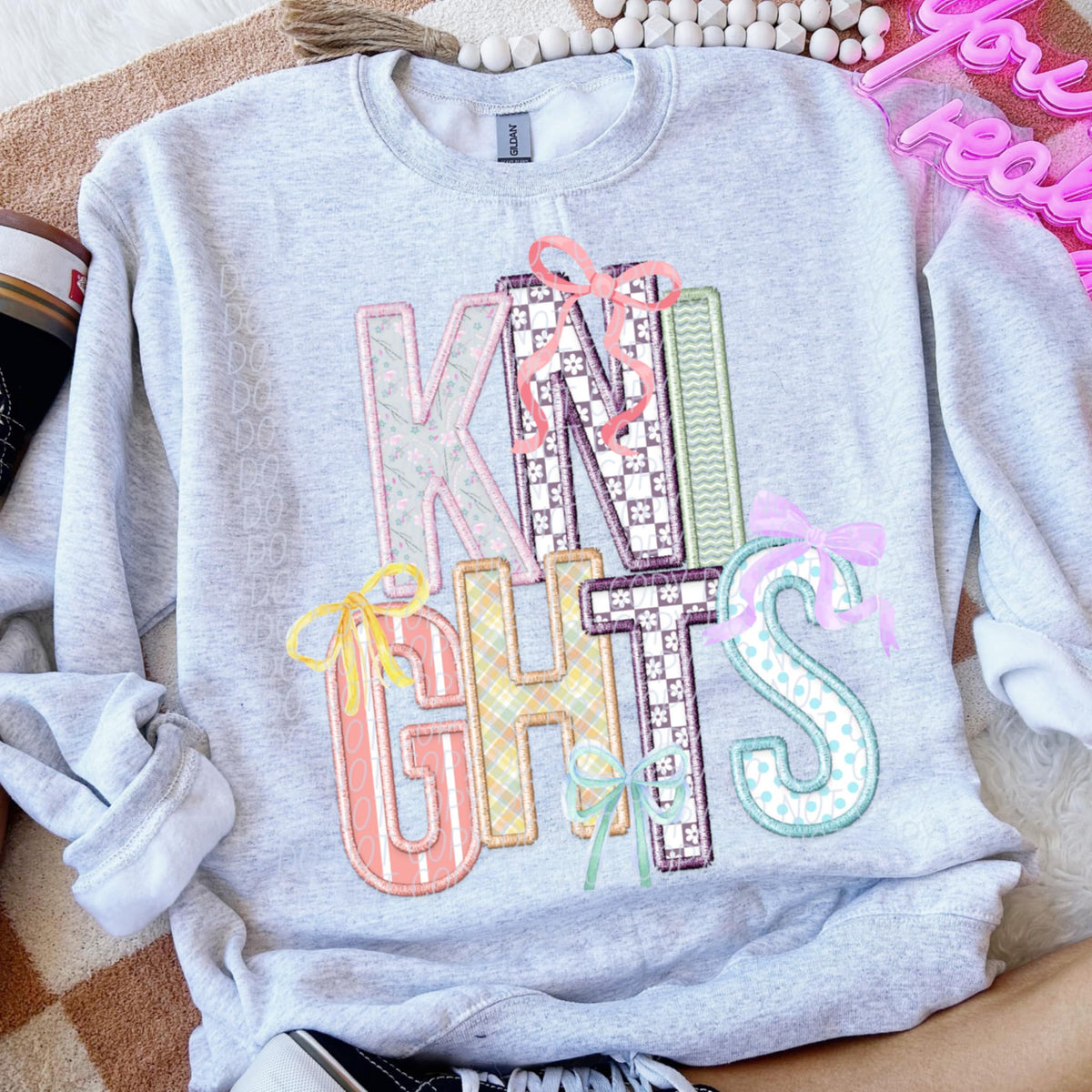 Knights Spring Bow Mascots (CITY) 97186 DTF transfer