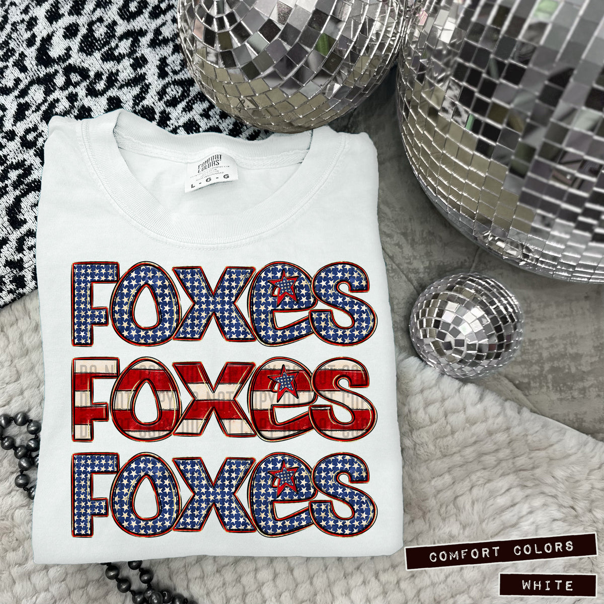 Foxes  RWB stacked (Caplinger) DTF transfer
