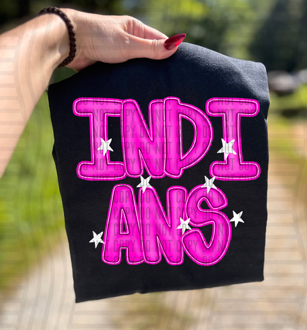 Indians Pink And Preppy Split 112902 DTF transfer