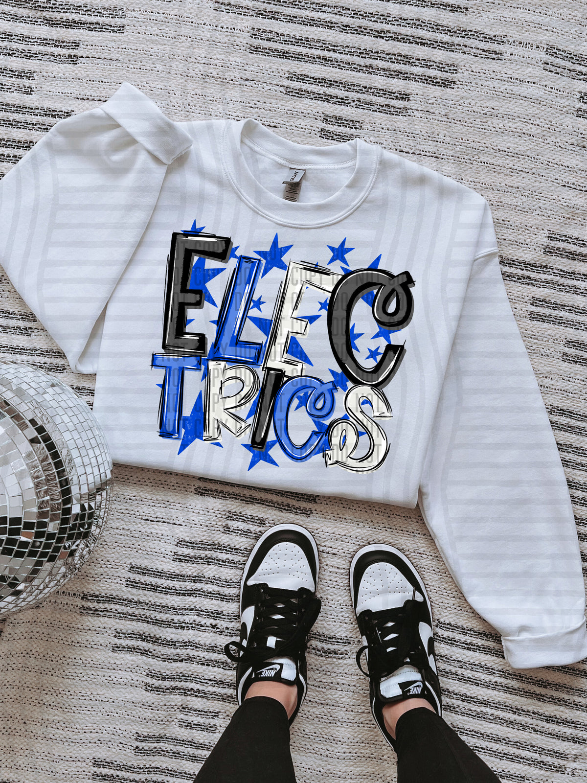 electrics black and blue with blue stars (caplinger) DTF Transfer
