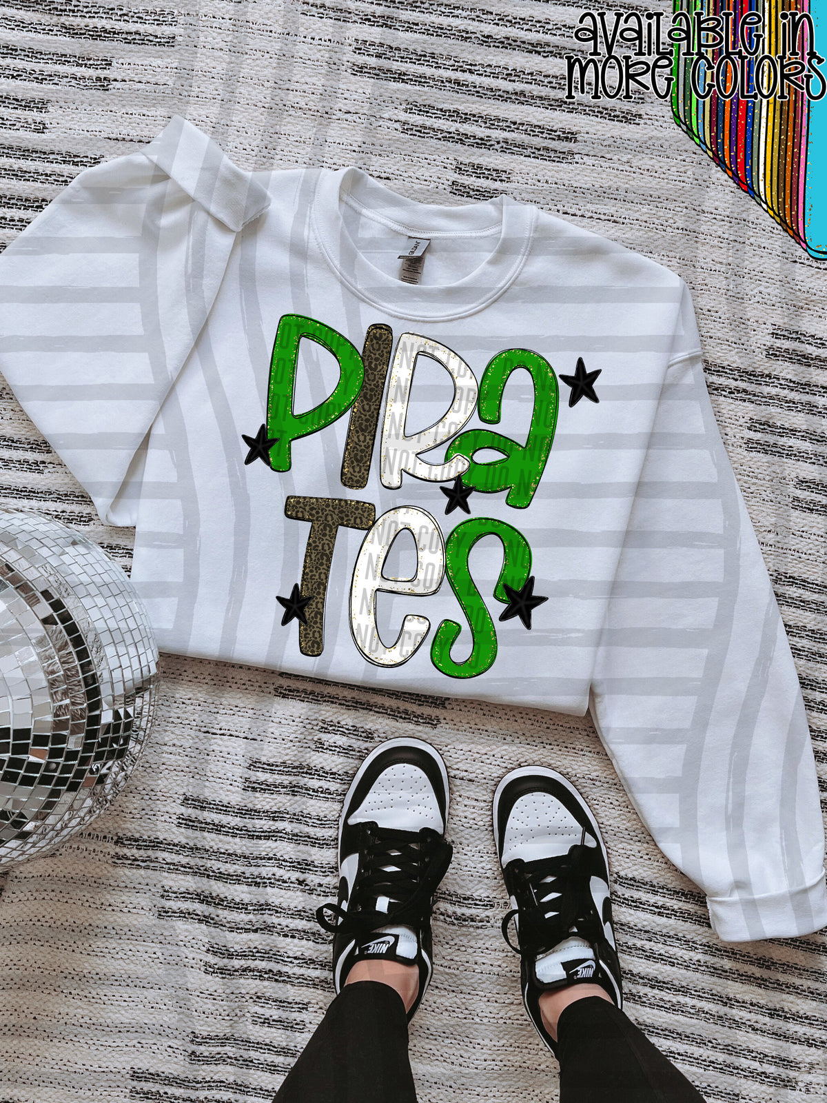 green, gray and white, pirates stacked (Caplinger) DTF Transfer