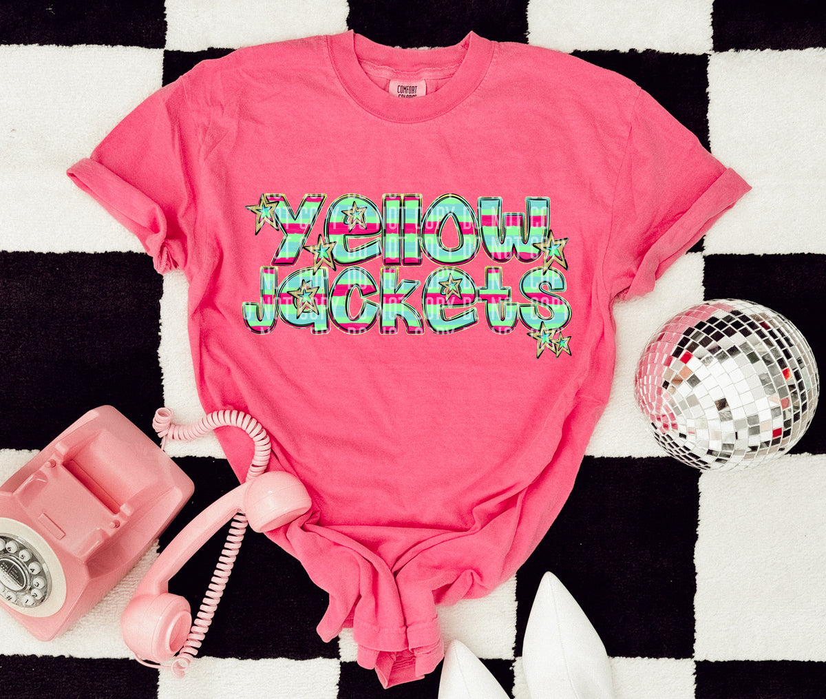 YWLLOW JACKETS multi stripes (Caplinger) DTF transfer