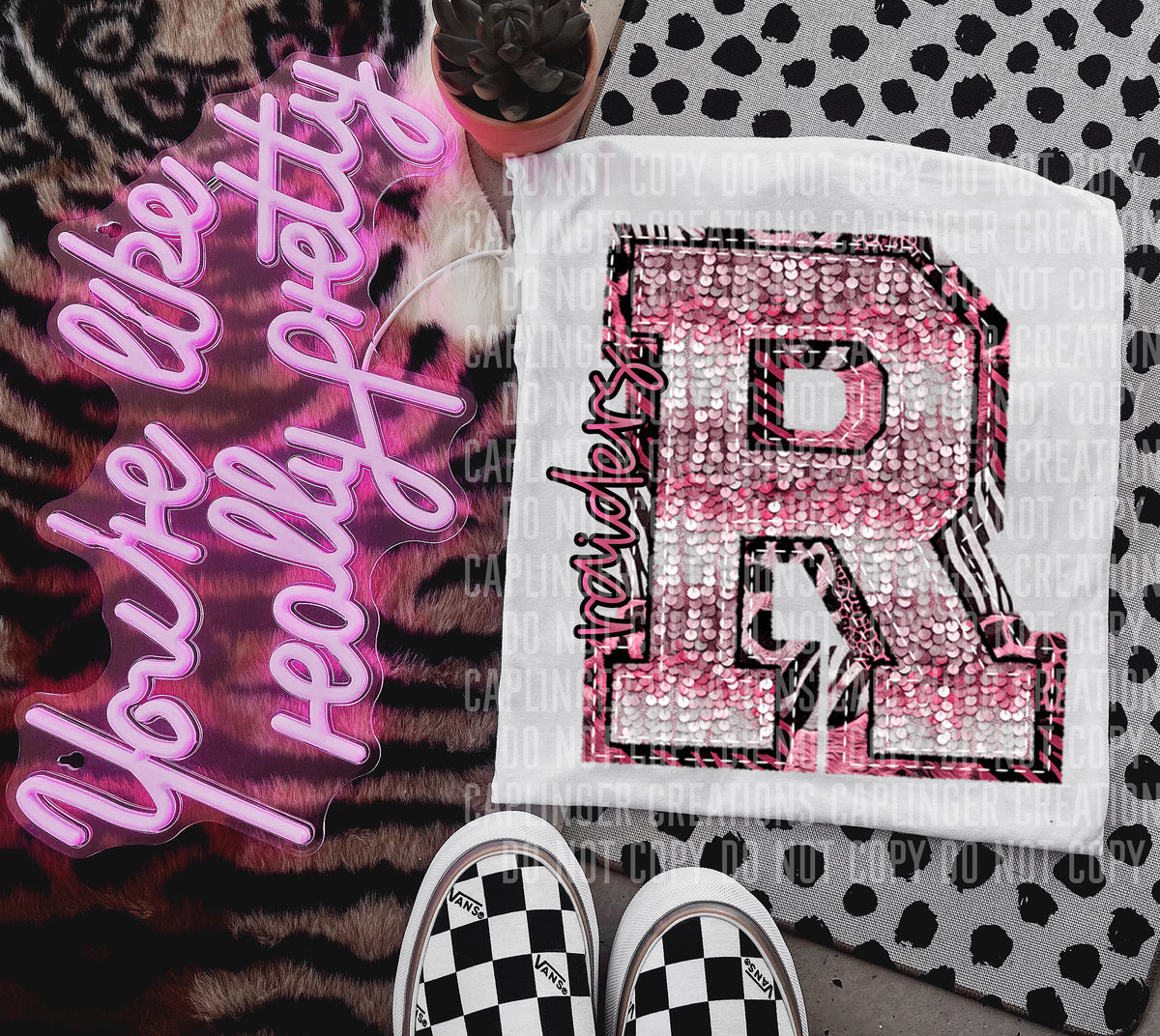 Raiders wild and pink (Caplinger) DTF transfer