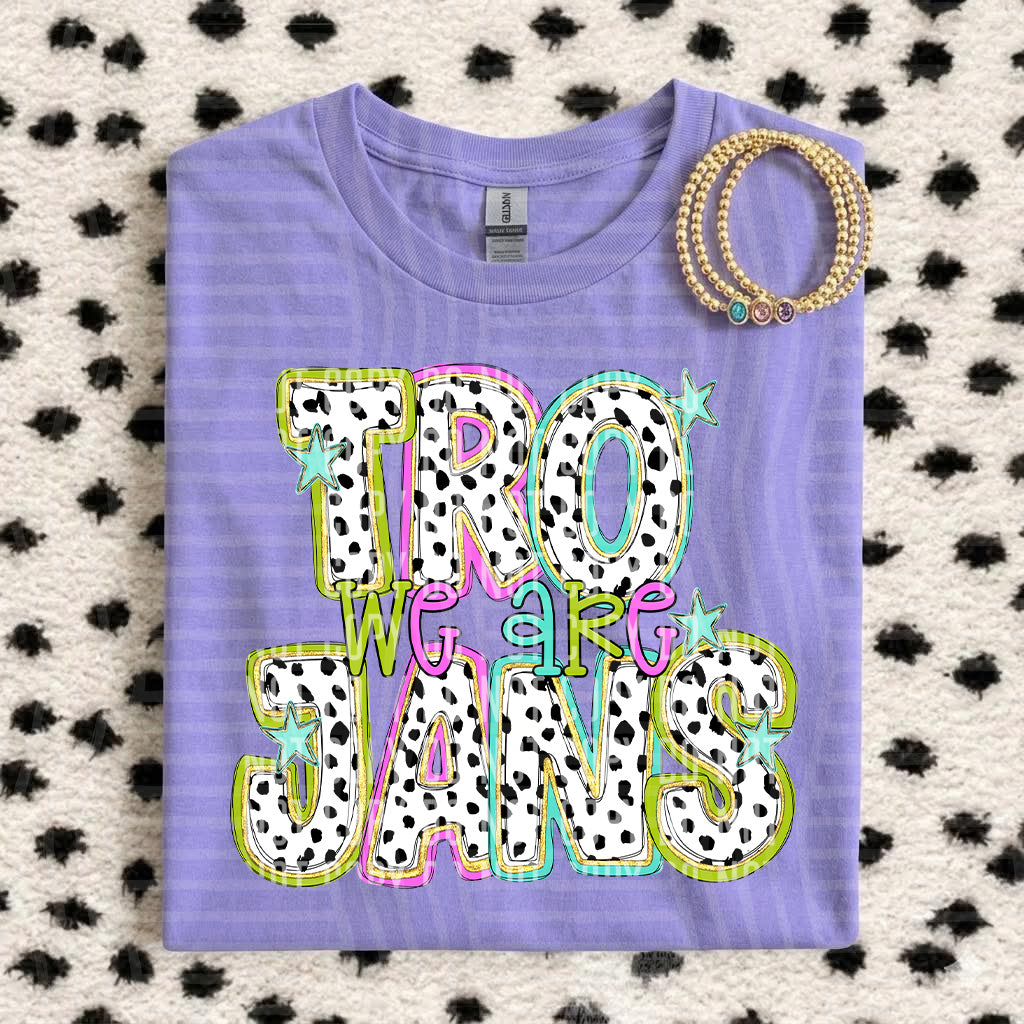 We Are Trojans Spotted & Dotted (Caplinger) DTF transfer