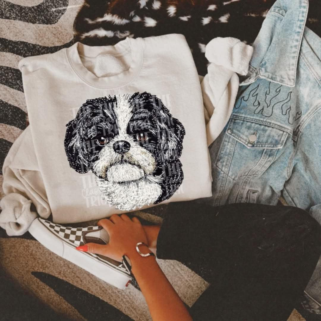 Rhinestone shih tzu (Classy) 95264 DTF transfer