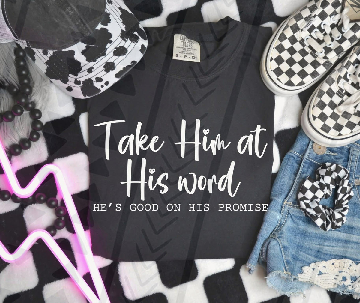 Take His word (WHITE) (TGG) DTF transfer