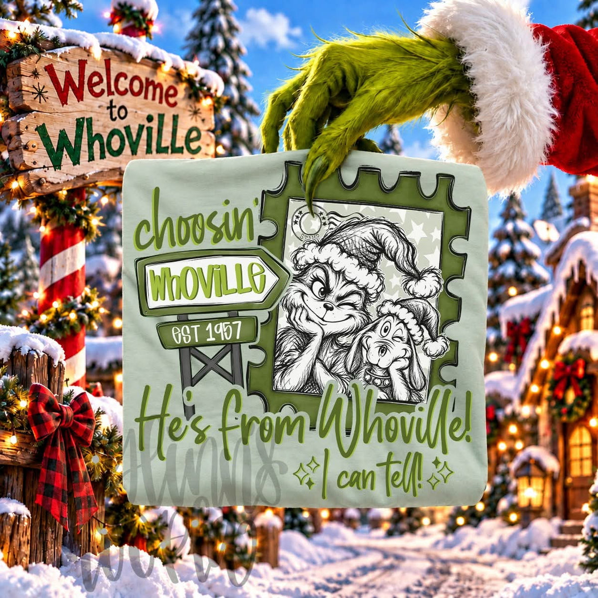 He's from Wville! I can tell! GREEN (DBD) DTF Transfer