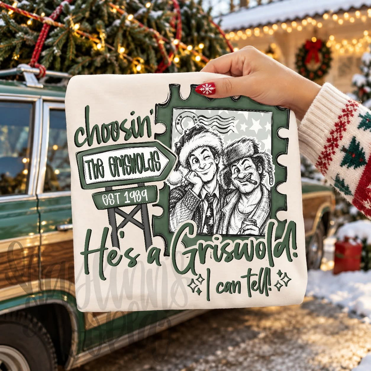 He's a Griswold! I can tell! GREEN (DBD) DTF Transfer