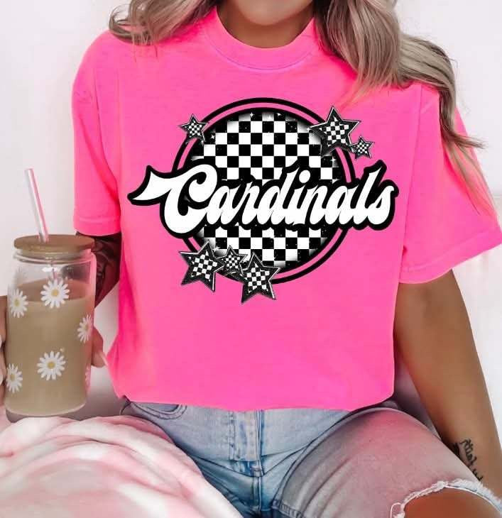Cardinals checkered circle (S&G) 82371 DTF transfer