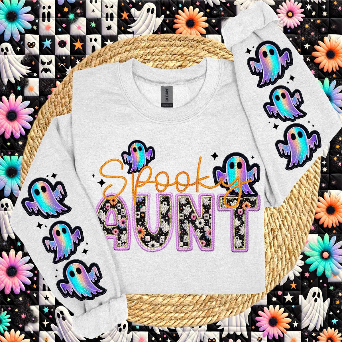 Spooky aunt FRONT ONLY (HW) 62376 DTF transfer