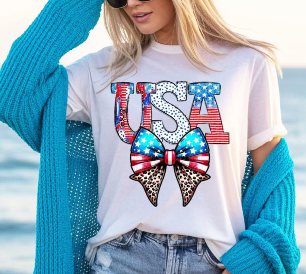 USA with bow 100456 DTF transfer