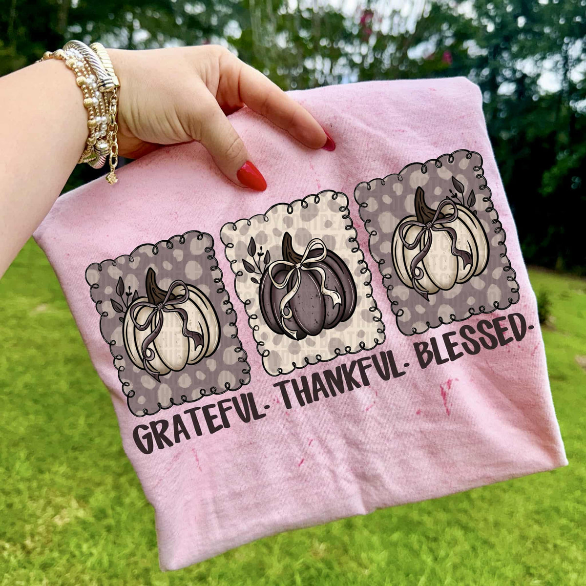 Grateful Thankful Blessed frames purple (sdd) DTF transfer