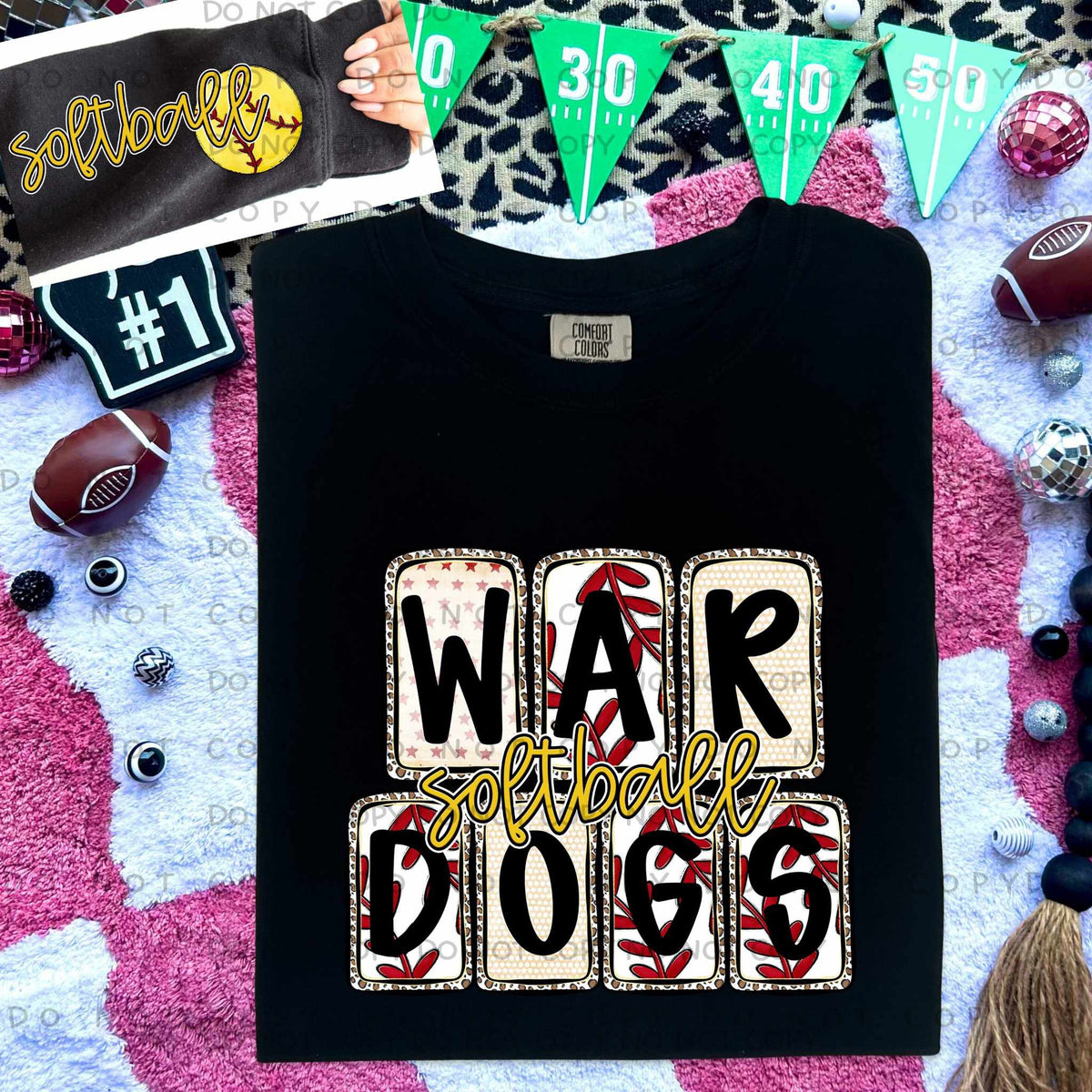 War dogs Softball FRONT (caplinger) 82661 DTF transfer