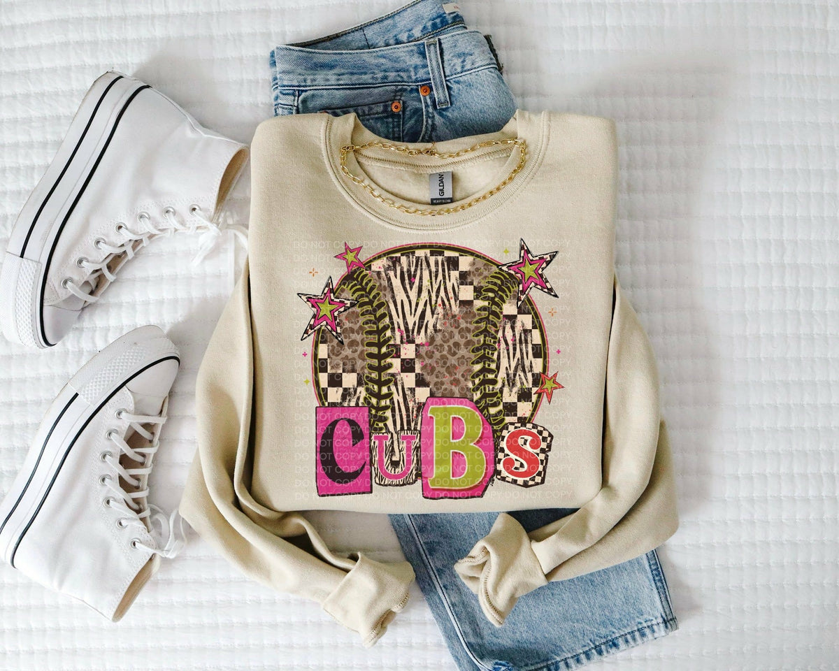 Cubs magazine font and ball (SCG) DTF Transfer