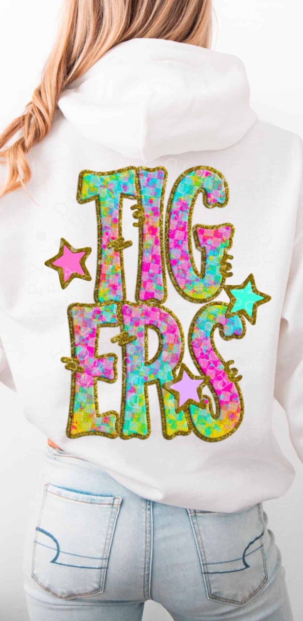 Tigers colorful checkered (C’s) 91495 DTF transfer