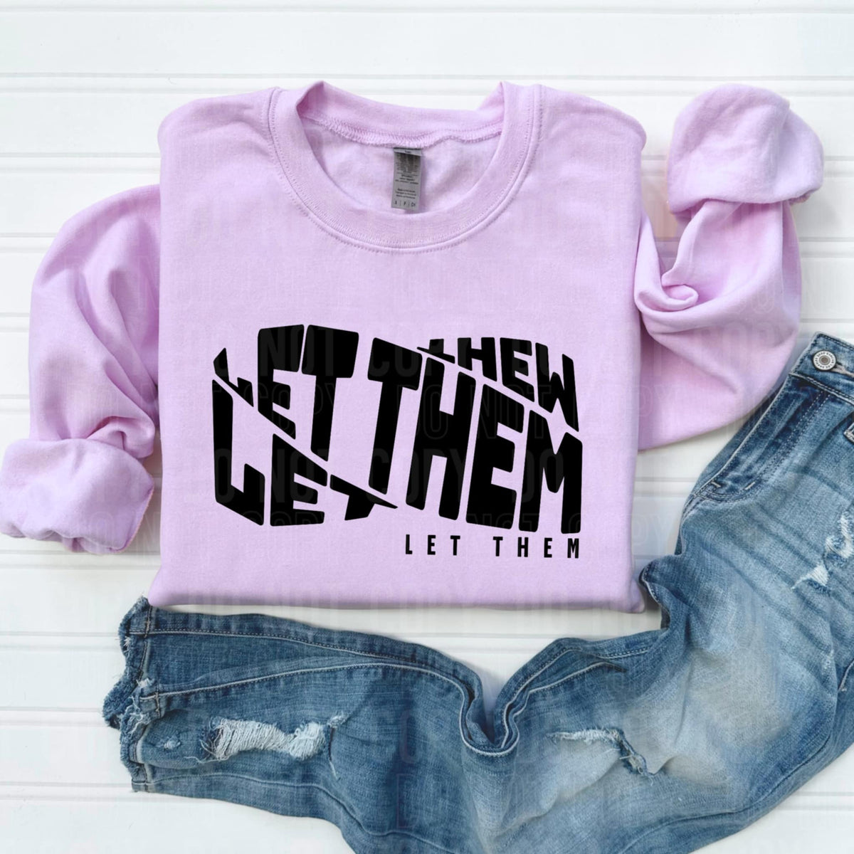 Let them black twisted font (SBB) 94084 DTF transfer