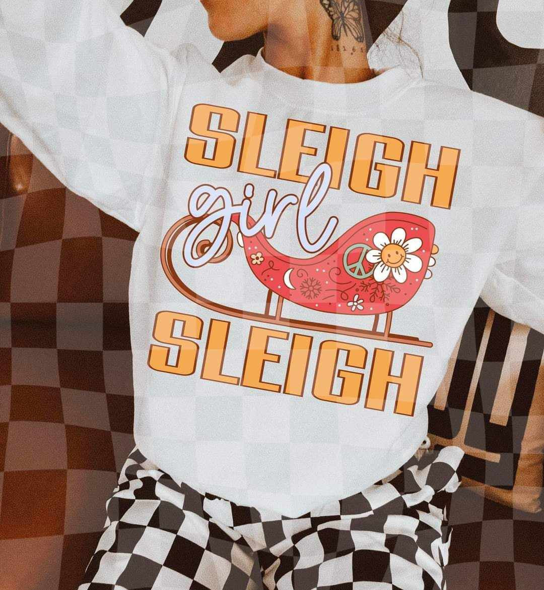 Sleigh girl sleigh yellow font (LYTTLE) 65793 DTF transfer