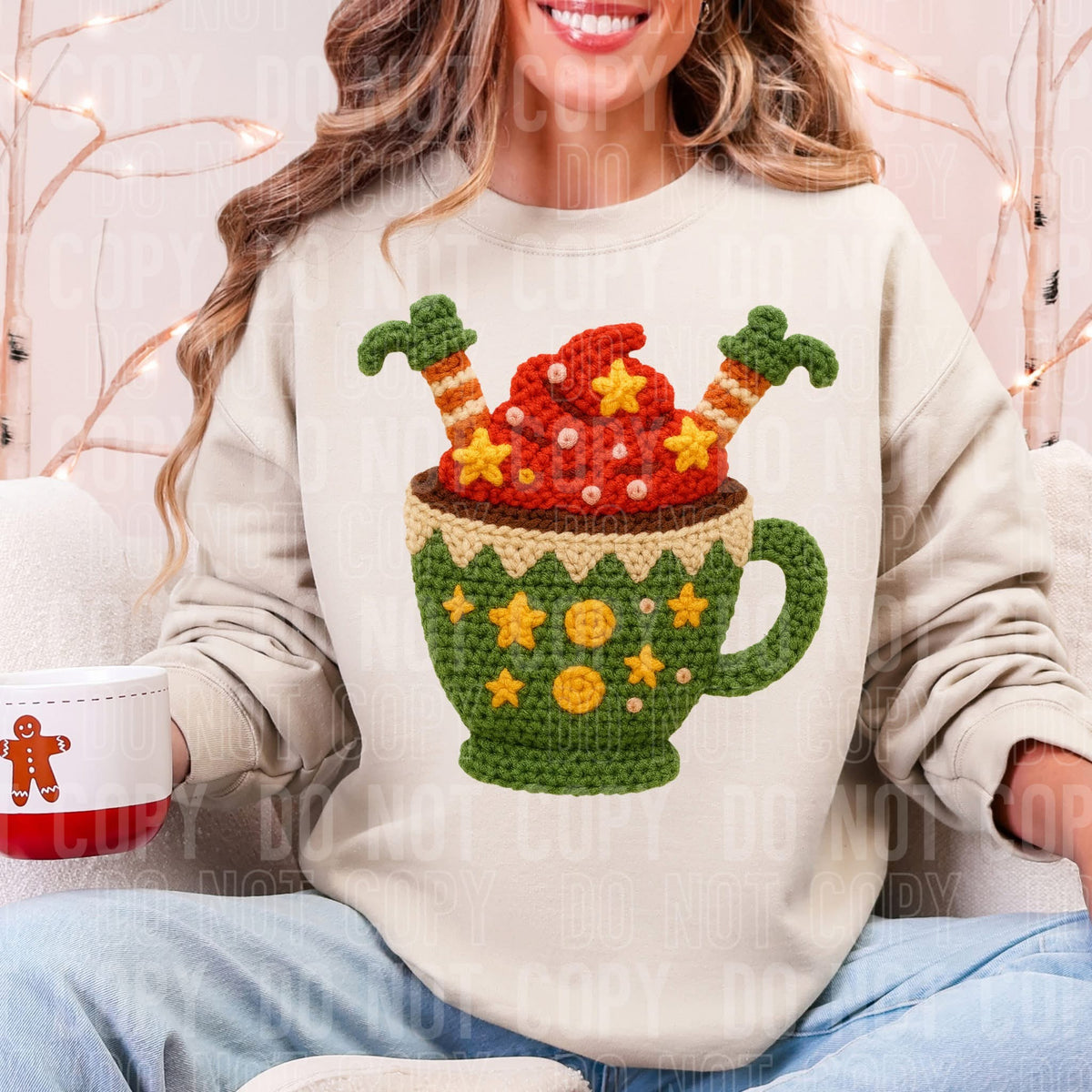 Faux Crochet Elf Mug (SBB) DTF Transfer