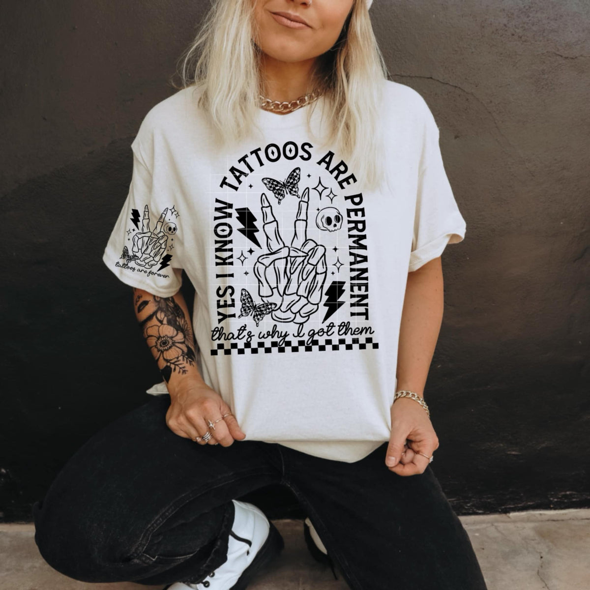 Yes I know tattoos are permanent BLACK BACK (CSC) 94848 DTF transfer