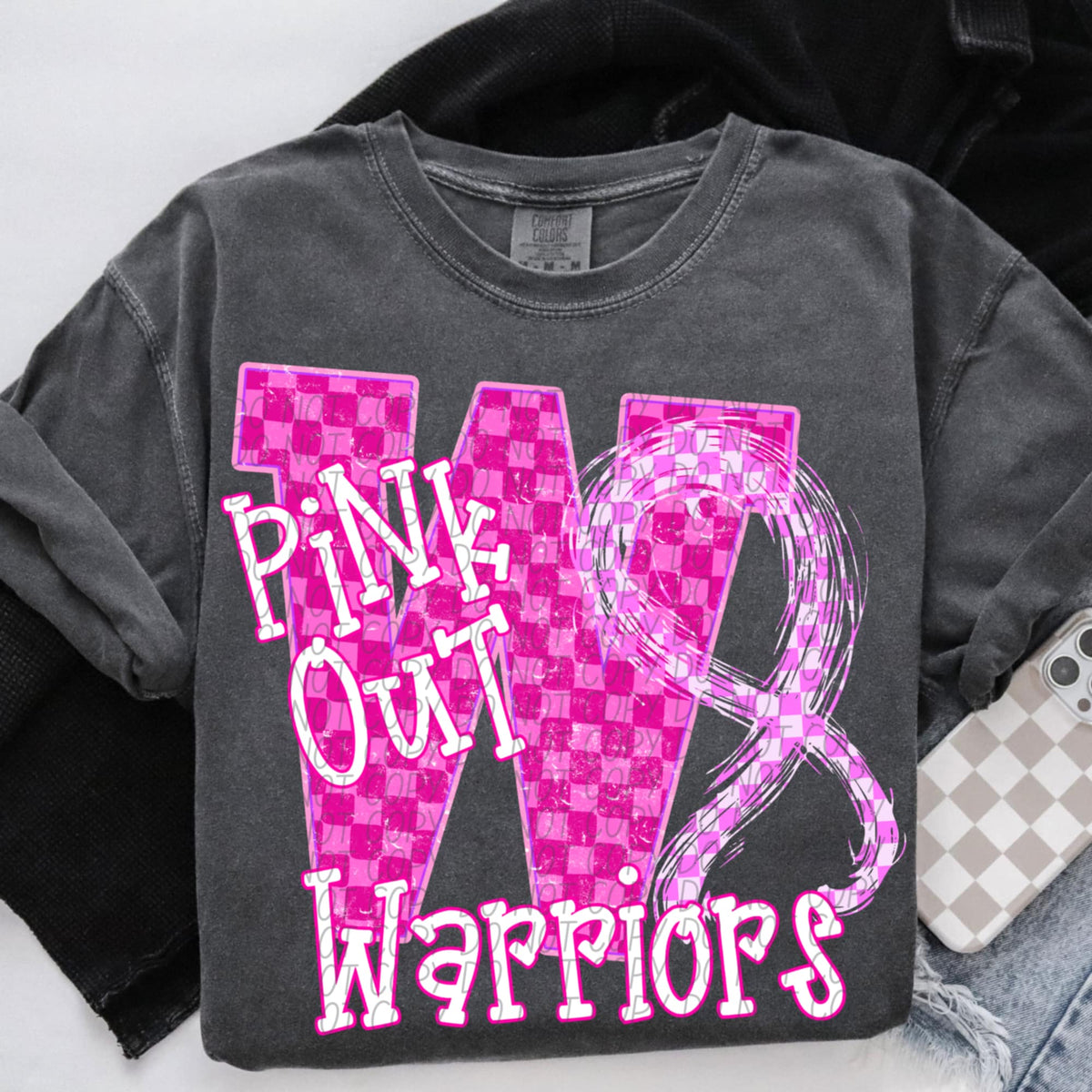 Warriors Pink Out Varsity (city) DTF Transfer