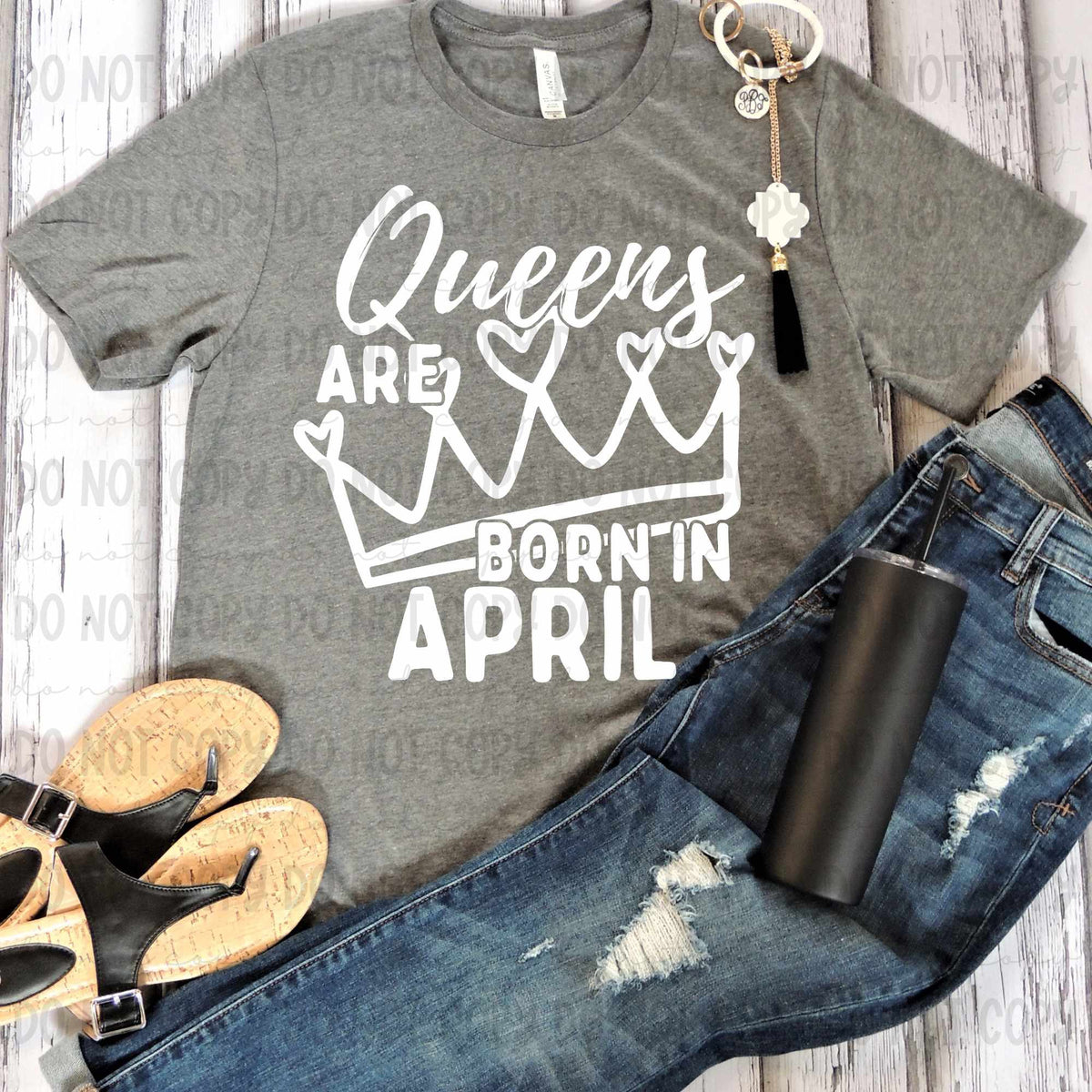 Queens are born in April WHITE (REVEL) 79757 DTF transfer