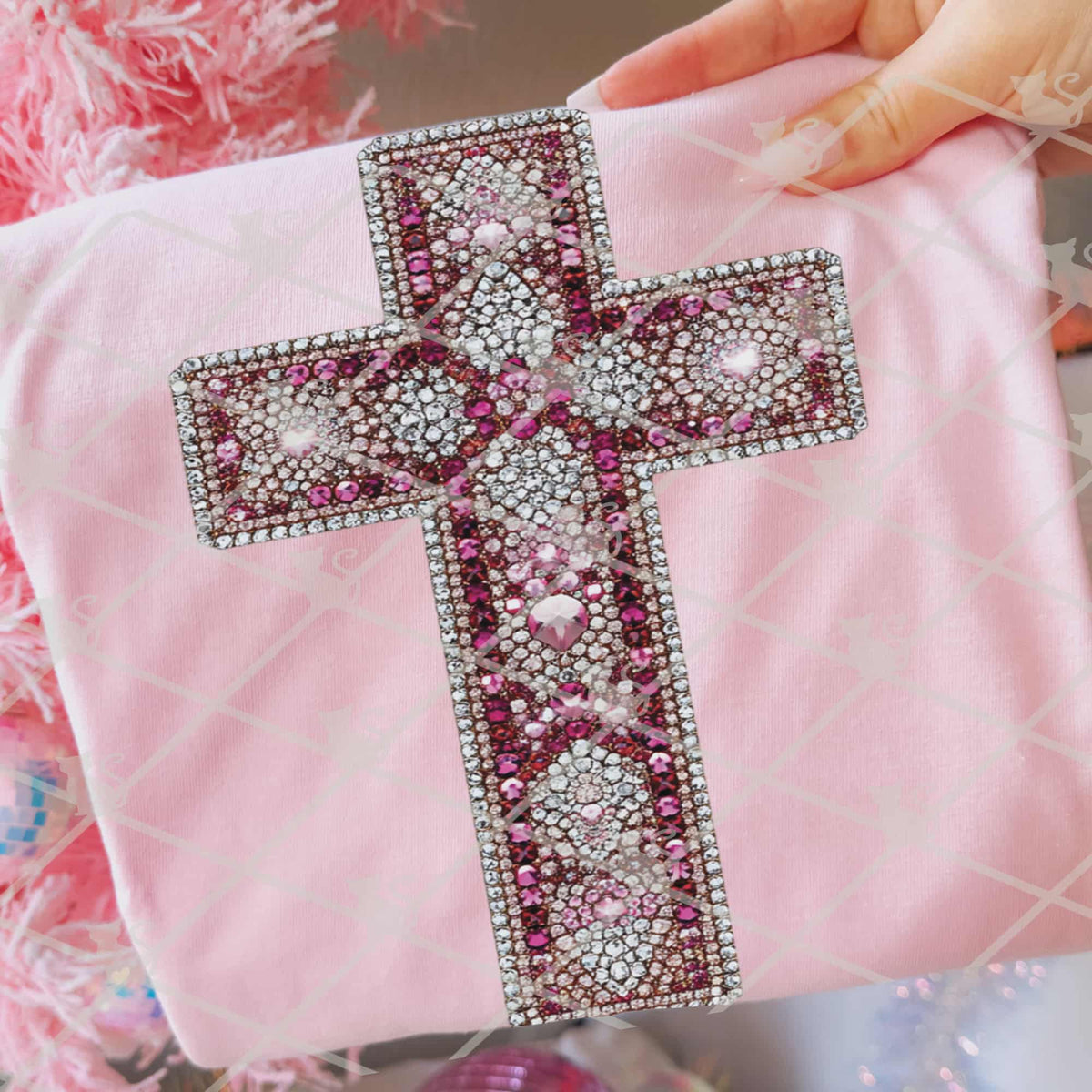 Faux Rhinestone Cross (TGG) DTF Transfer