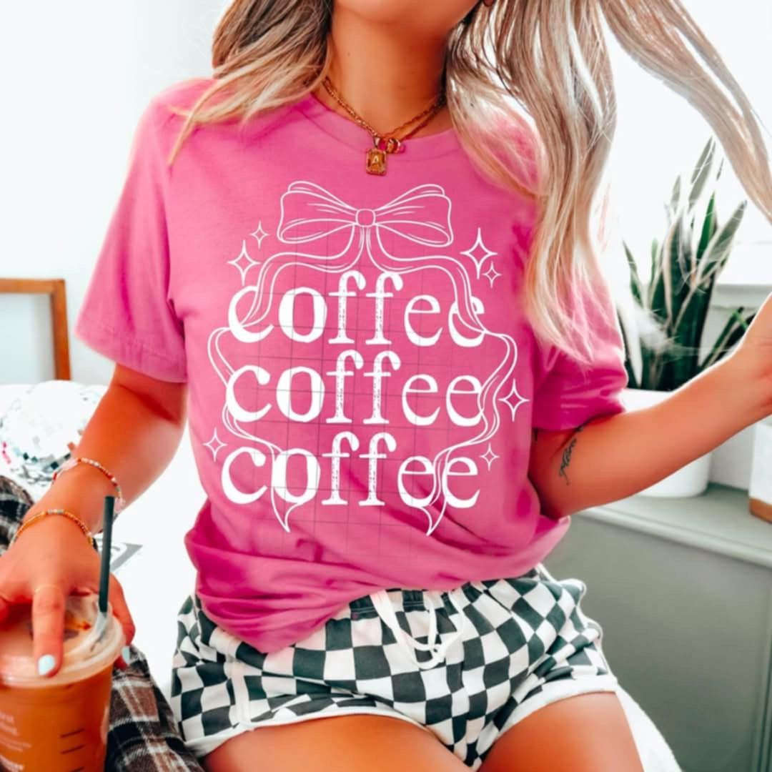 Coffee stacked white font (CSC) 95239 DTF transfer