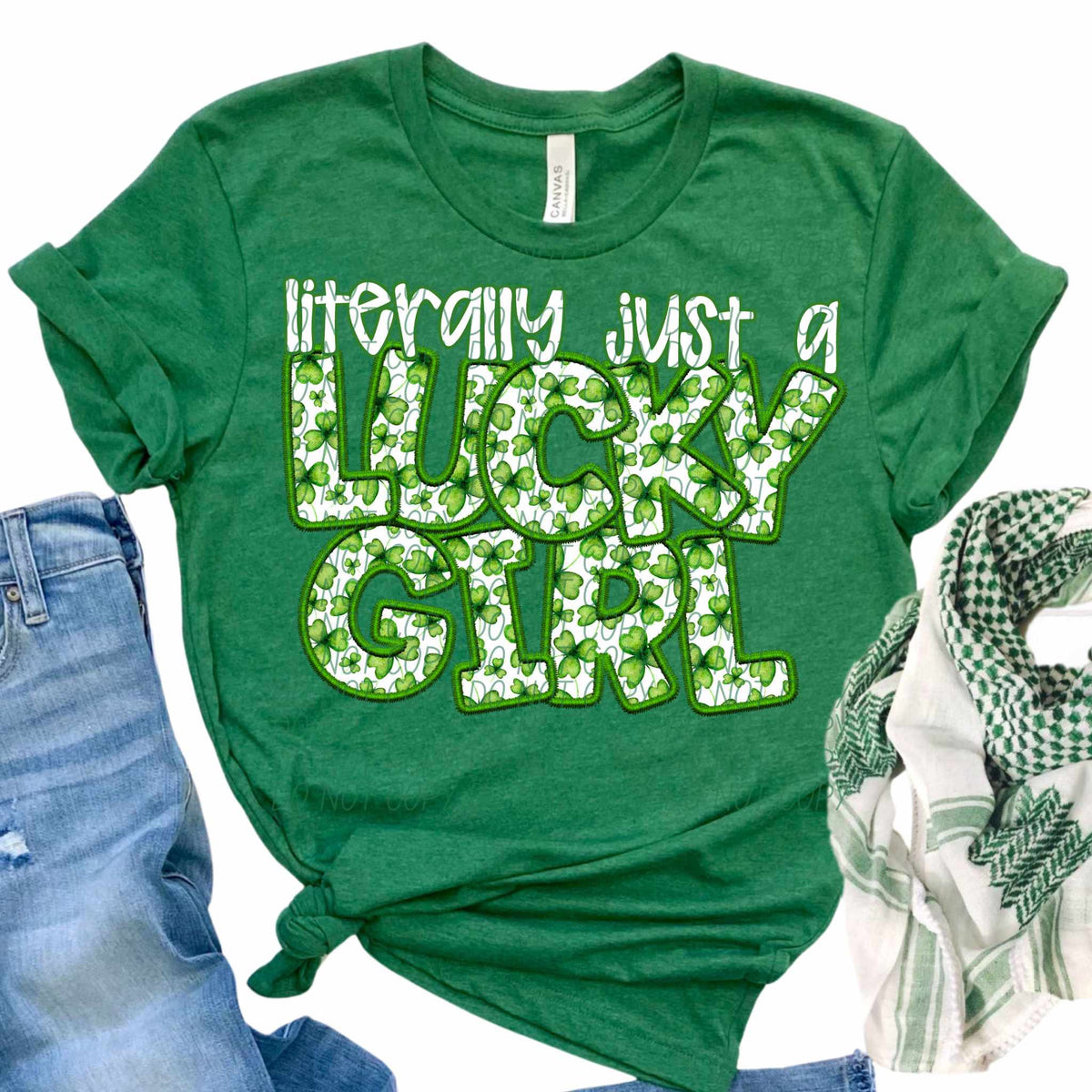 Literally just a lucky girl (CITY) 85085 DTF transfer