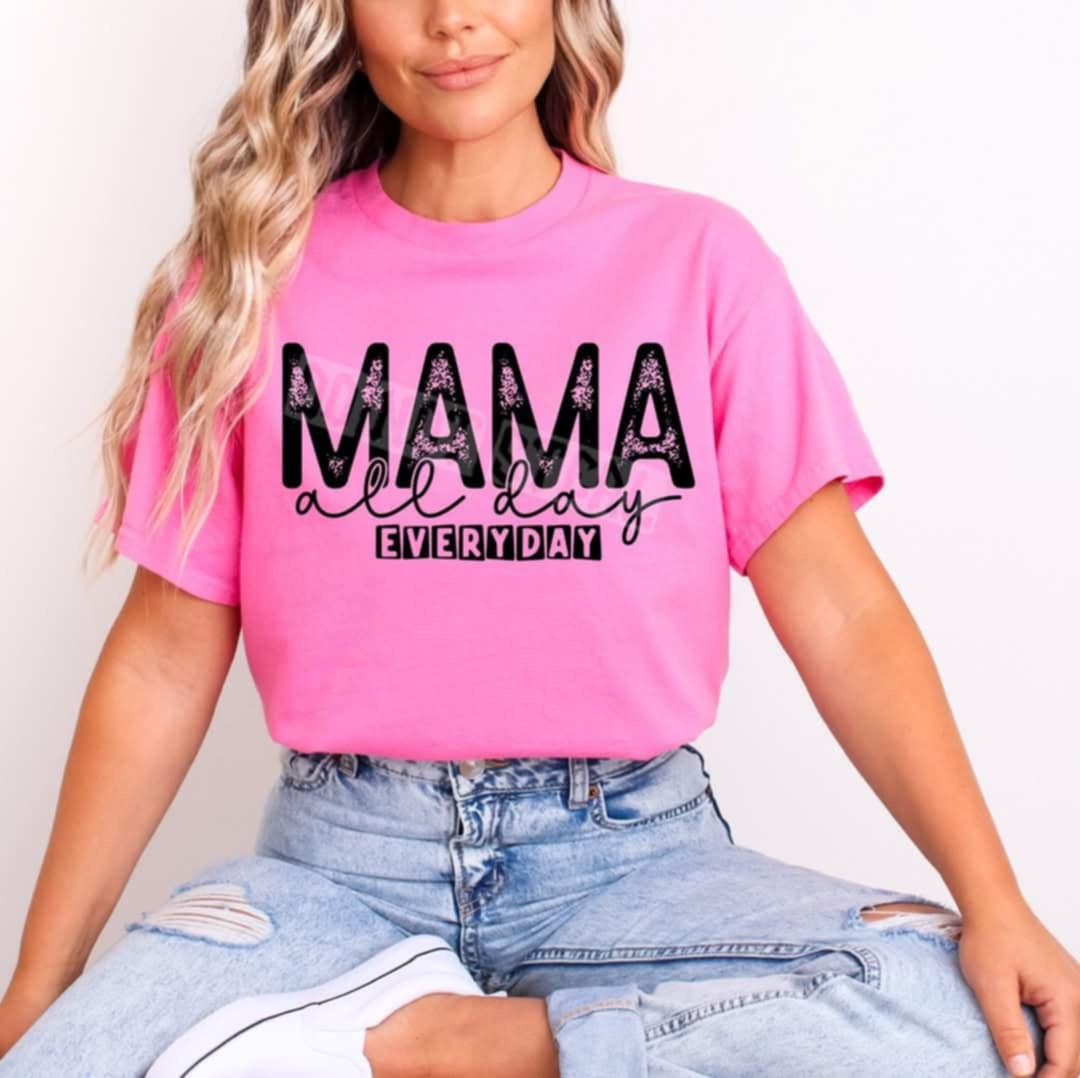 Mama all day every day BLACK 99420 DTF transfer