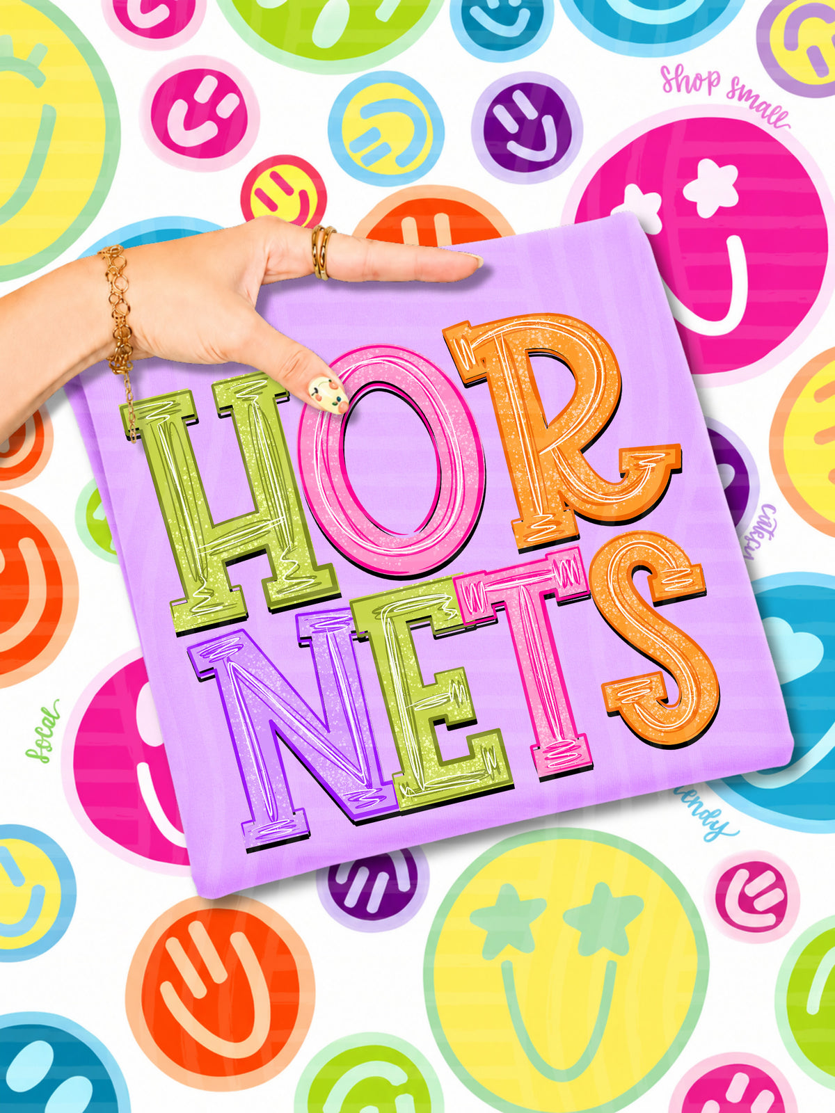 hornets simply colorful stacked (Caplinger) DTF Transfer