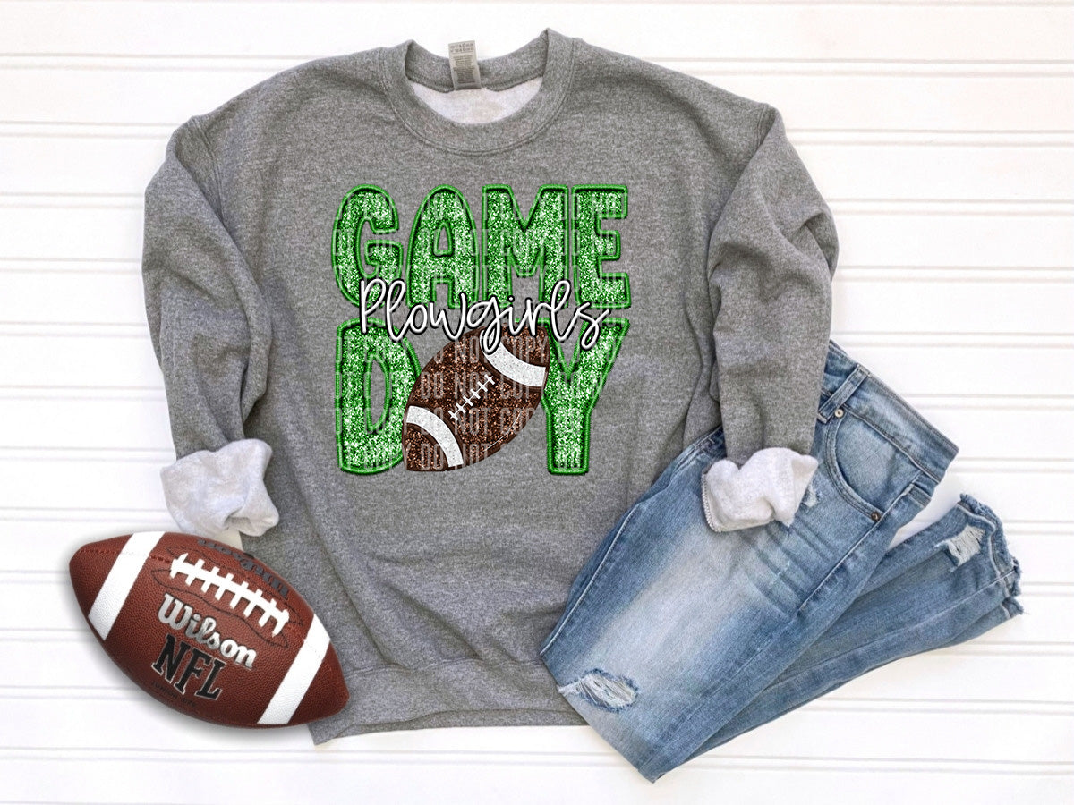 Game day plowgirls GREEN (Caplinger) DTF transfer