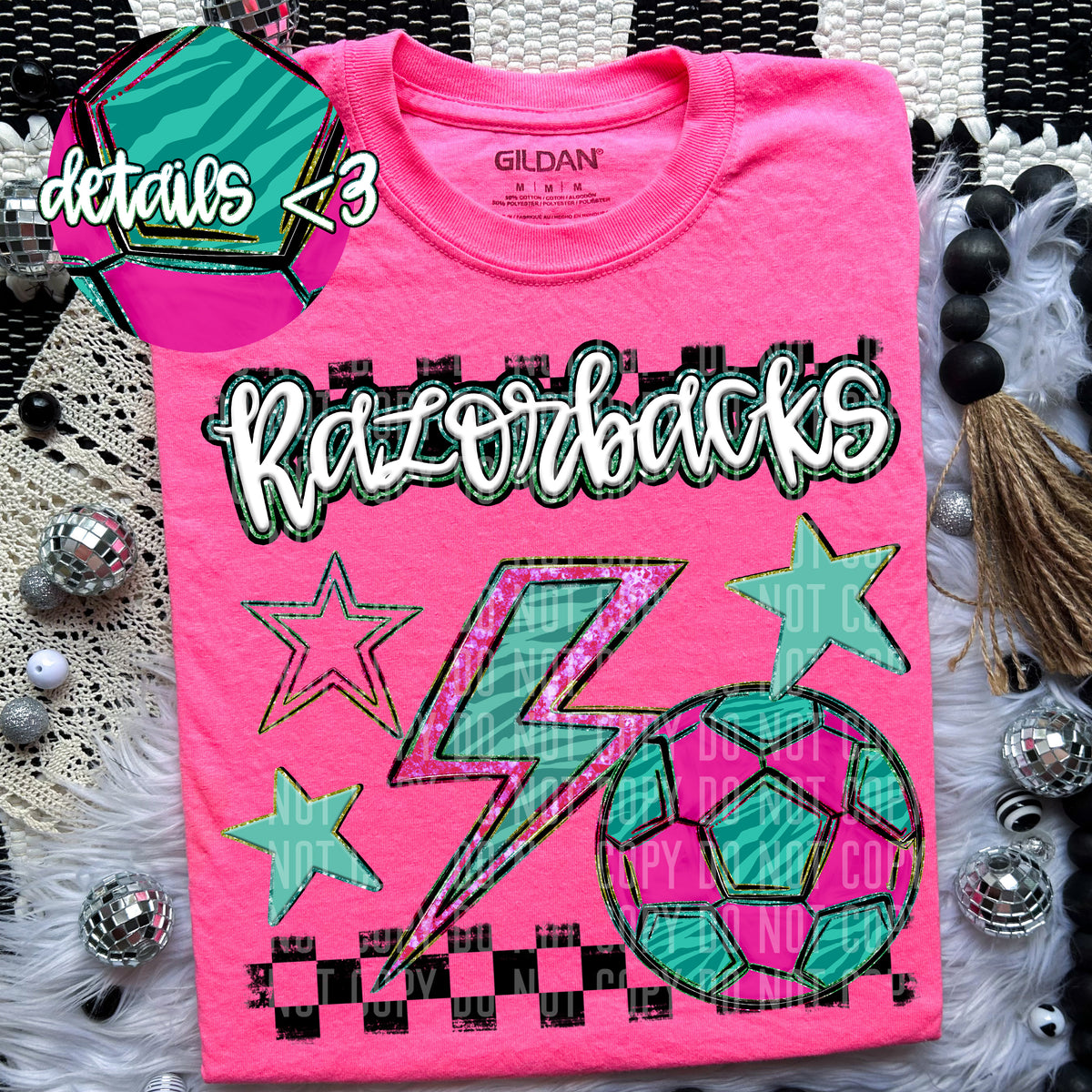 Razorbacks Rainbow Soccer (Caplinger) 97427 DTF transfer
