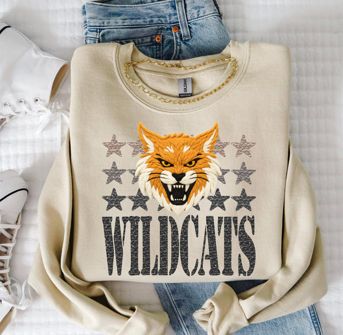 Wildcats Yarn Mascot (S&G) DTF transfer