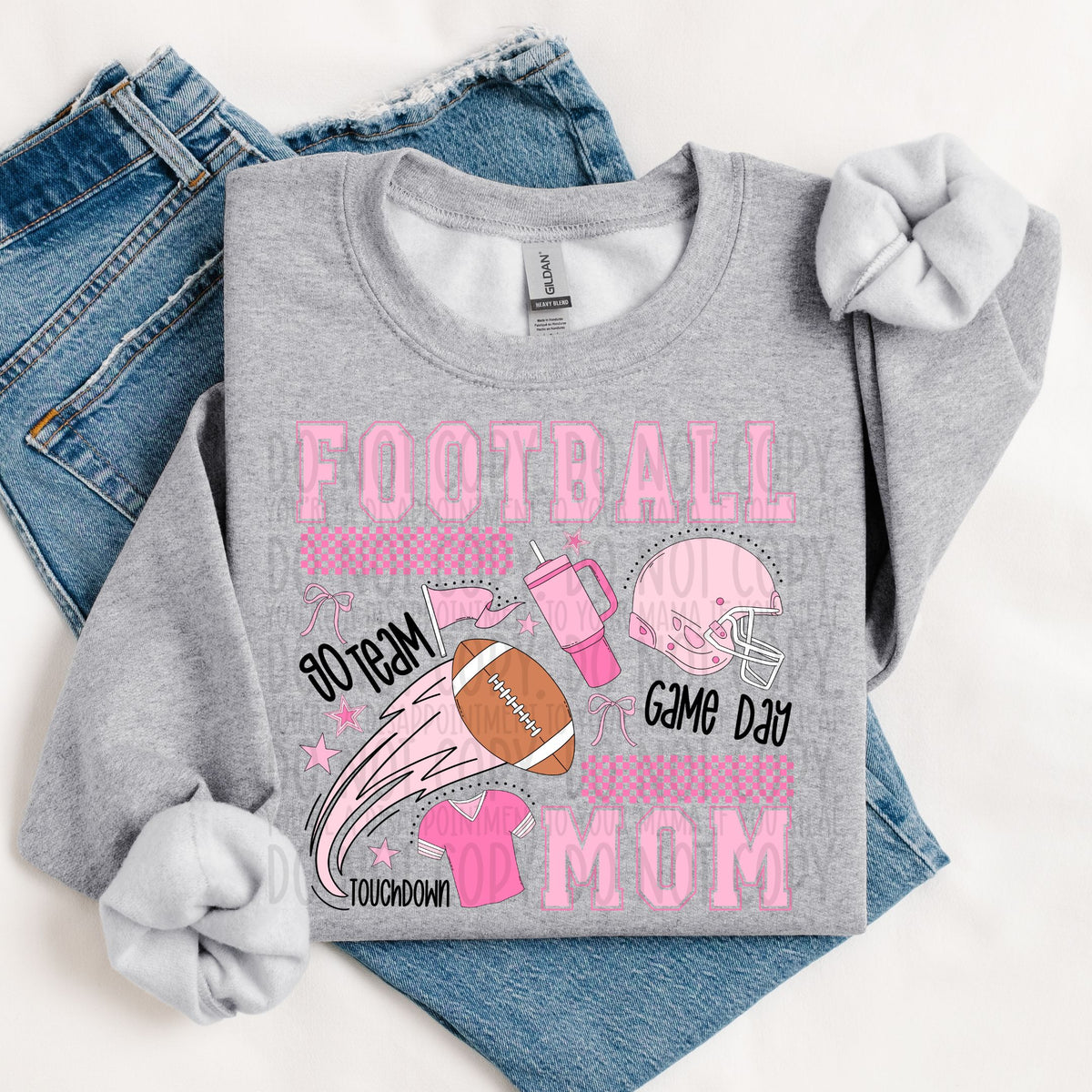 Football Mom Pink Items BLACK (SWD) DTF transfer