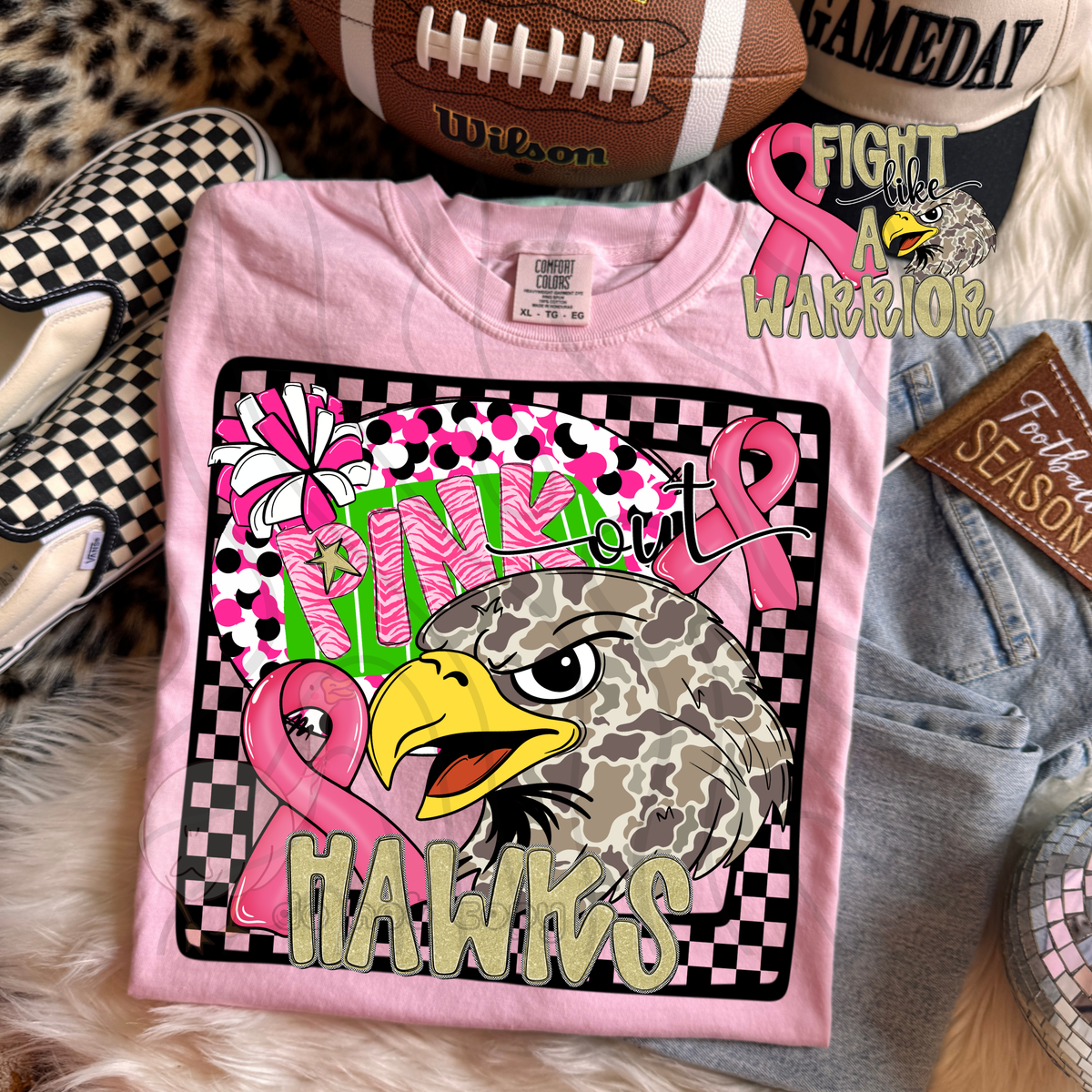 Hawks pink out camo (DKD) DTF transfer