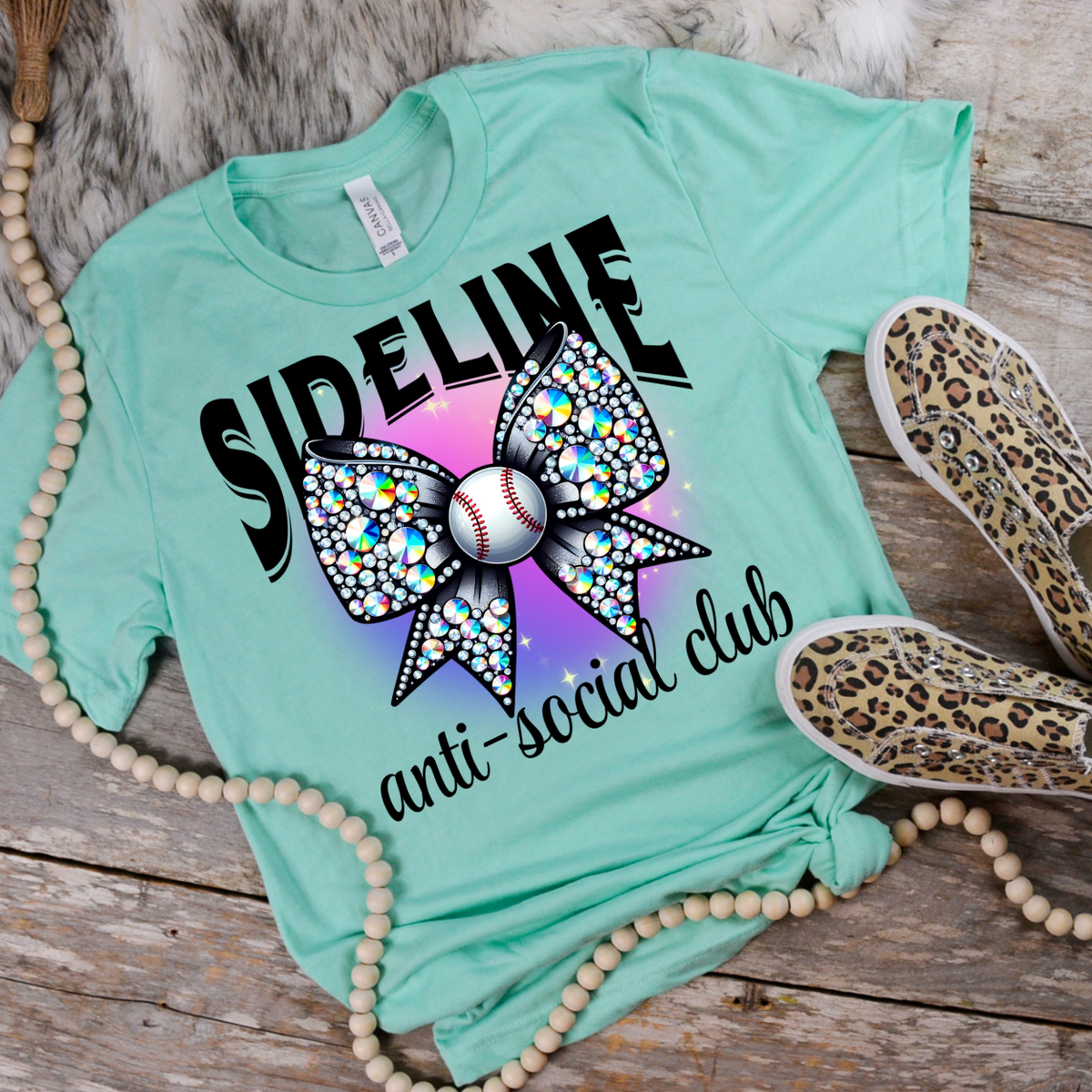 Sideline Anti- Social Club (Black-Baseball)  DTF Transfer